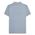 Dusky Blue-White-Navy-Cream - Back - Lambretta Mens SS25 Triple Tipped Big & Tall Polo Shirt