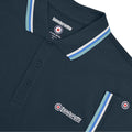 Navy-White-Blue-Smoke Blue - Side - Lambretta Mens SS25 Triple Tipped Big & Tall Polo Shirt