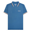 Dark Blue-White-Cork-Navy - Front - Lambretta Mens SS25 Triple Tipped Big & Tall Polo Shirt