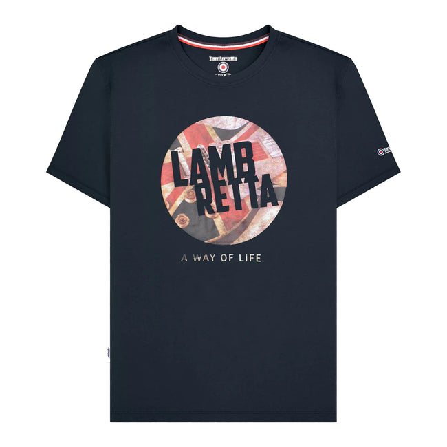 Navy - Front - Lambretta Mens Union Jack T-Shirt