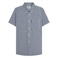 Navy-White - Front - Lambretta Mens SS25 Gingham Shirt