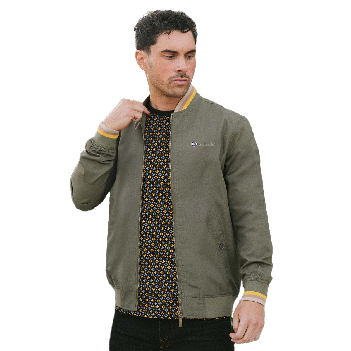 Khaki-Gold-Tobacco-Cream - Lifestyle - Lambretta Mens Monkey Triple Tipped Jacket