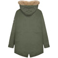 Khaki Green - Back - Lambretta Mens Sherpa Lined Parka