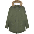 Khaki Green - Front - Lambretta Mens Sherpa Lined Parka