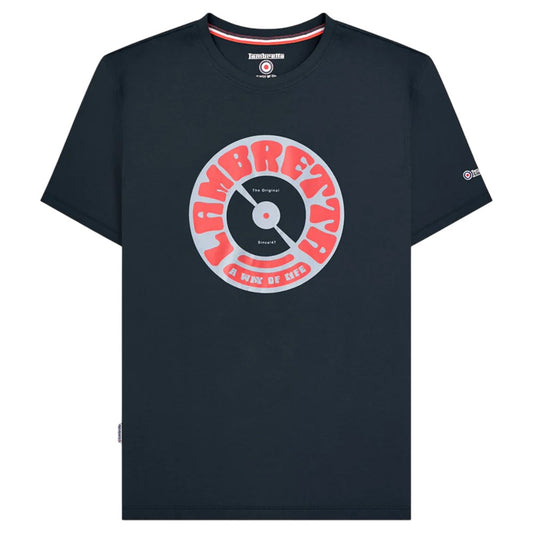 Navy - Front - Lambretta Mens Vinyl Record T-Shirt