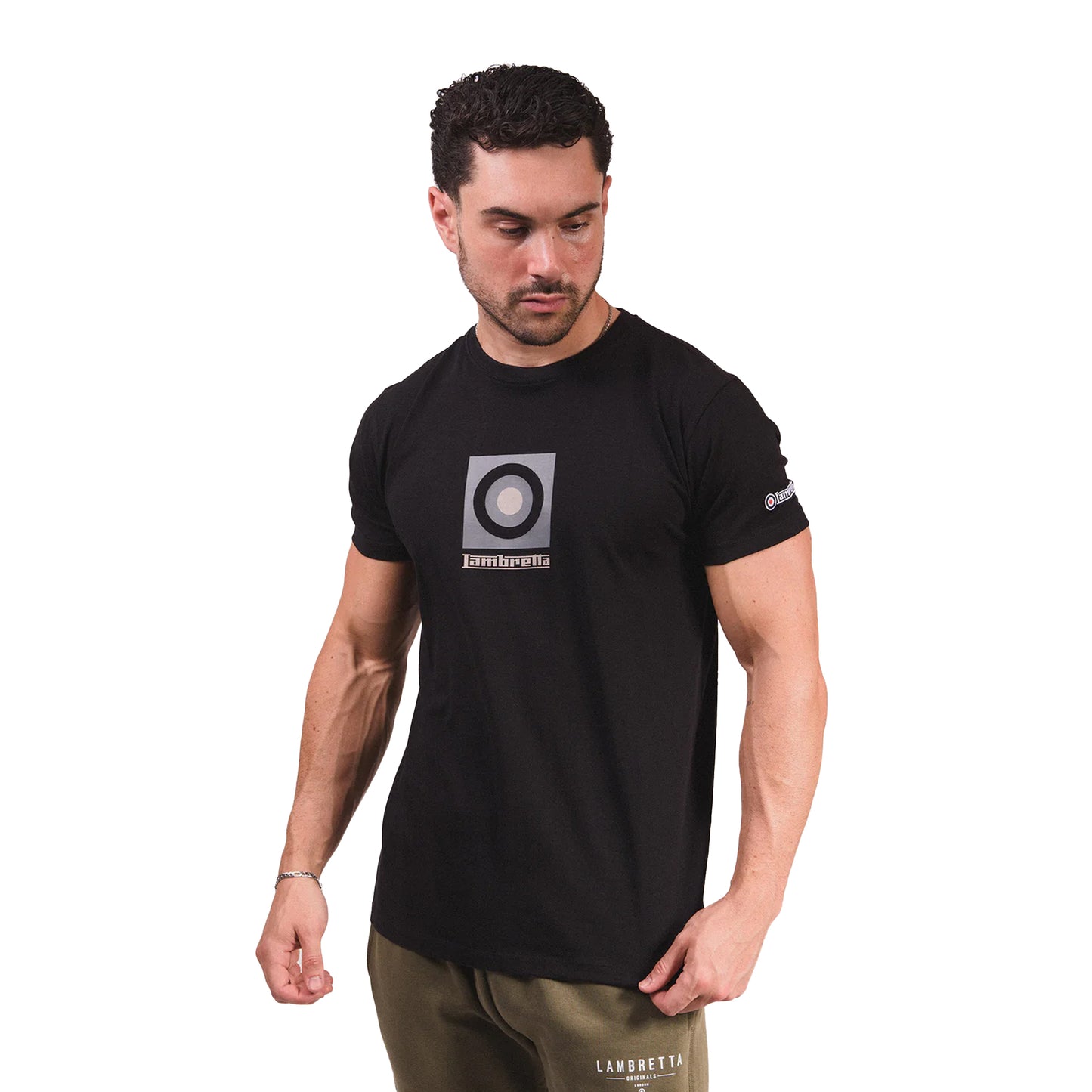 Black - Lifestyle - Lambretta Mens Box Logo T-Shirt
