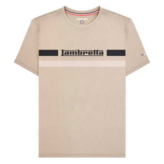 Cashew - Front - Lambretta Mens Chest Stripe T-Shirt
