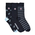 Navy-Sky Blue - Front - Lambretta Mens Assorted Designs Socks