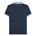 Navy - Back - Lambretta Mens Gingham Big & Tall Polo Shirt