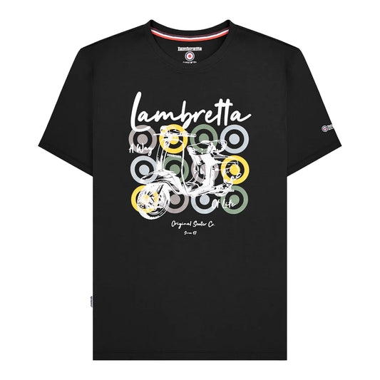 Black - Front - Lambretta Mens Scooter Brand Big & Tall T-Shirt