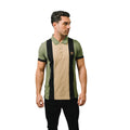 Khaki Green - Pack Shot - Lambretta Mens Contrast Panel Vintage Polo Shirt