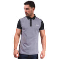 Navy - Side - Lambretta Mens Gingham Polo Shirt