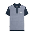 Navy - Front - Lambretta Mens Gingham Polo Shirt