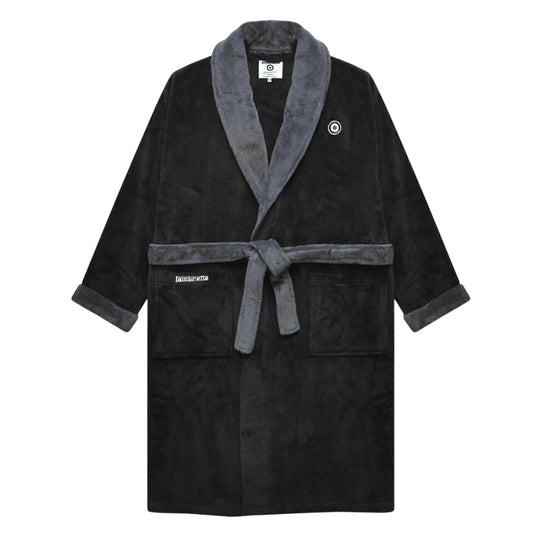 Black-Iron - Front - Lambretta Mens Luxury AW25 Dressing Gown