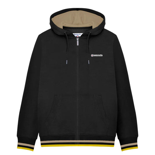 Black-Cashew-Gold - Front - Lambretta Mens Full Zip Hoodie