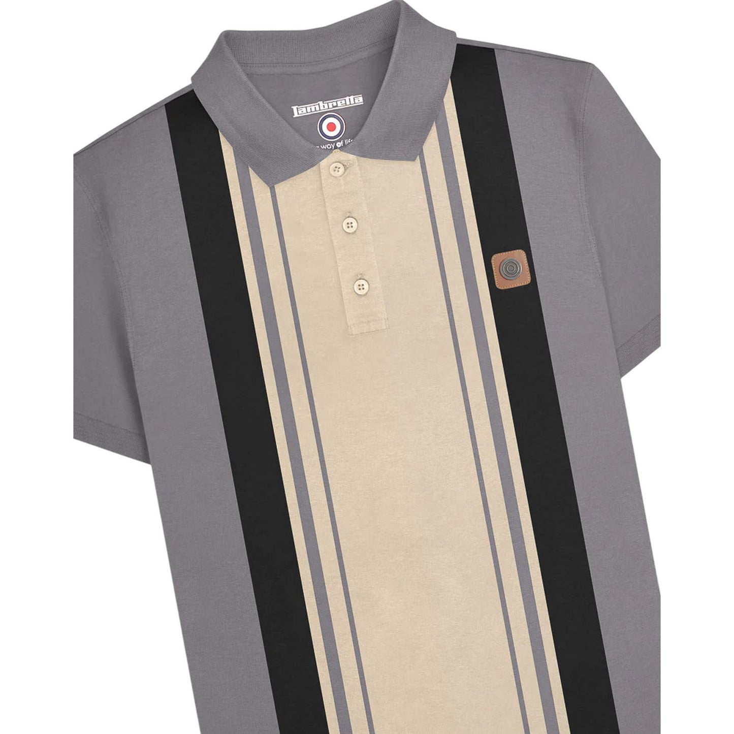 Iron - Side - Lambretta Unisex Adult Classic Yarn Dyed Stripe Polo Shirt