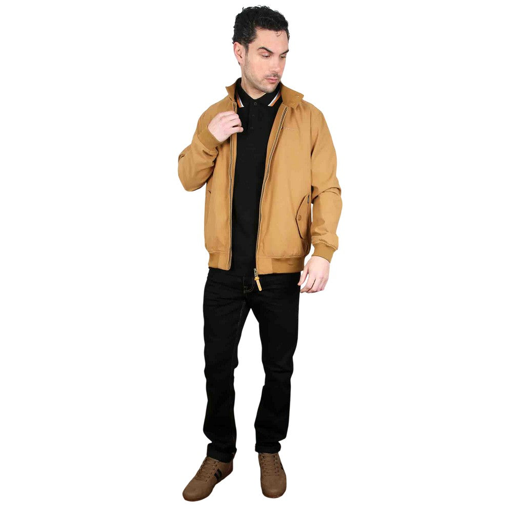 Tobacco - Close up - Lambretta Mens Target Shower Resistant Hoodie