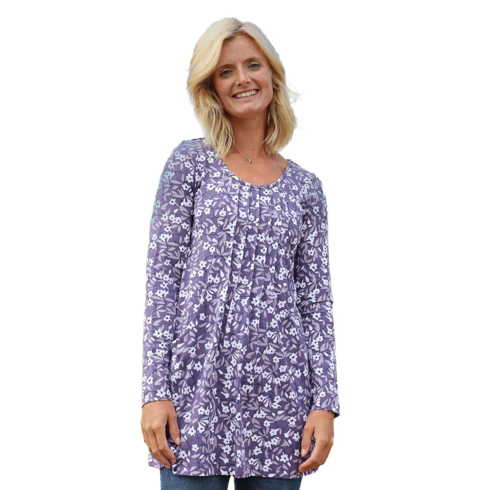 Purple - Lifestyle - Lazy Jacks Womens-Ladies Bellflowers Tunic Top