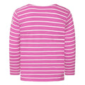 Raspberry - Back - Lazy Jacks Girls Striped Breton Long-Sleeved T-Shirt