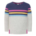 Grey Marl - Front - Lazy Jacks Girls Striped Breton Long-Sleeved T-Shirt
