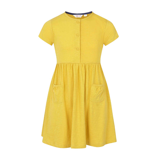 Yellow - Front - Lazy Jacks Girls Cotton Dress