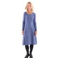 Blue - Side - Lazy Jacks Womens-Ladies Long-Sleeved Midi Dress