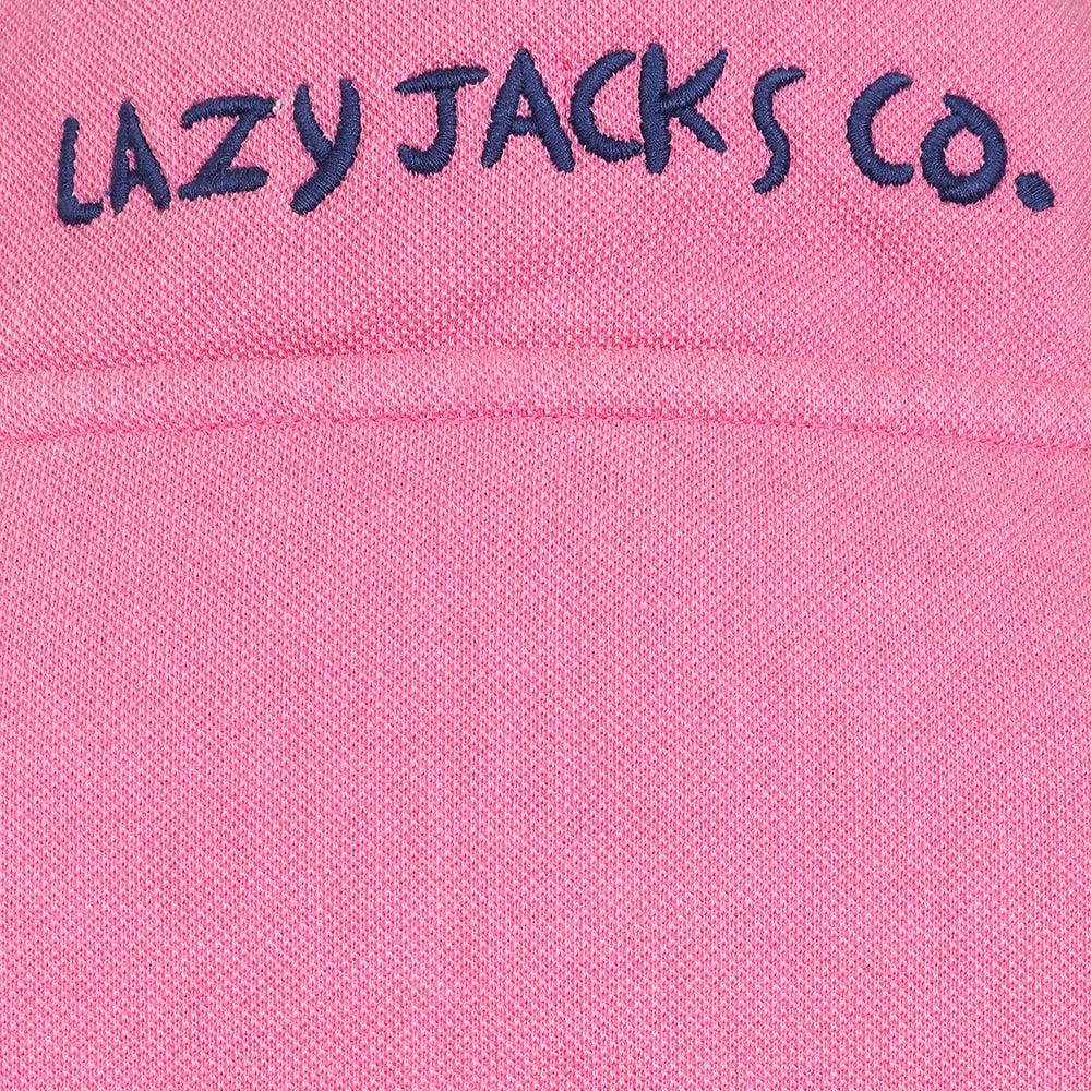 Salmon - Pack Shot - Lazy Jacks Womens-Ladies Pique Button Neck Sweatshirt