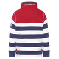 Rouge - Side - Lazy Jacks Boys Striped Quarter Zip Sweatshirt
