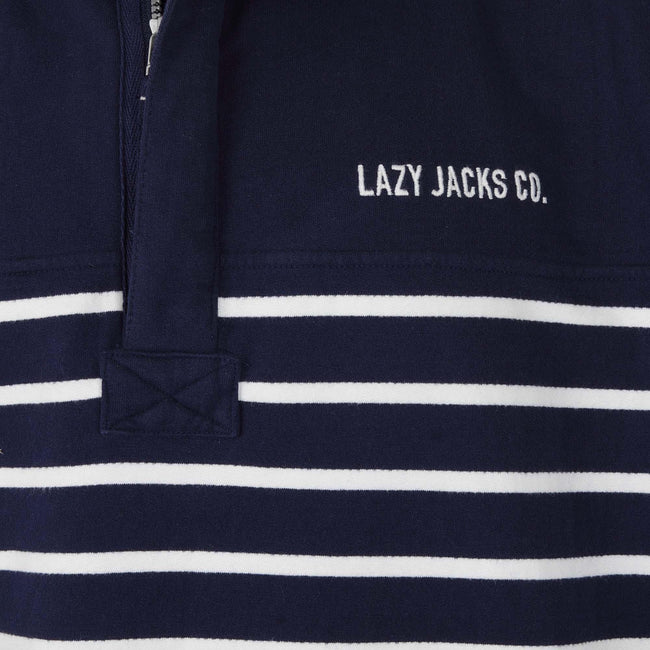 Marine - Side - Lazy Jacks Mens Quarter Zip Sweatshirt