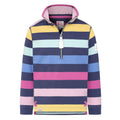 Twilight - Front - Lazy Jacks Childrens-Kids Striped Quarter Zip Sweatshirt