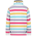 Bright Pastel - Back - Lazy Jacks Childrens-Kids Striped Quarter Zip Sweatshirt