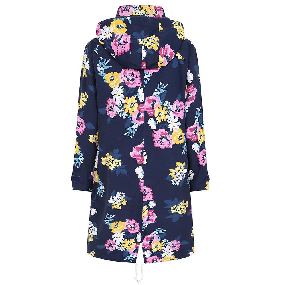 Navy-Pink-White - Lifestyle - Lazy Jacks Womens-Ladies Long Length Waterproof Jacket