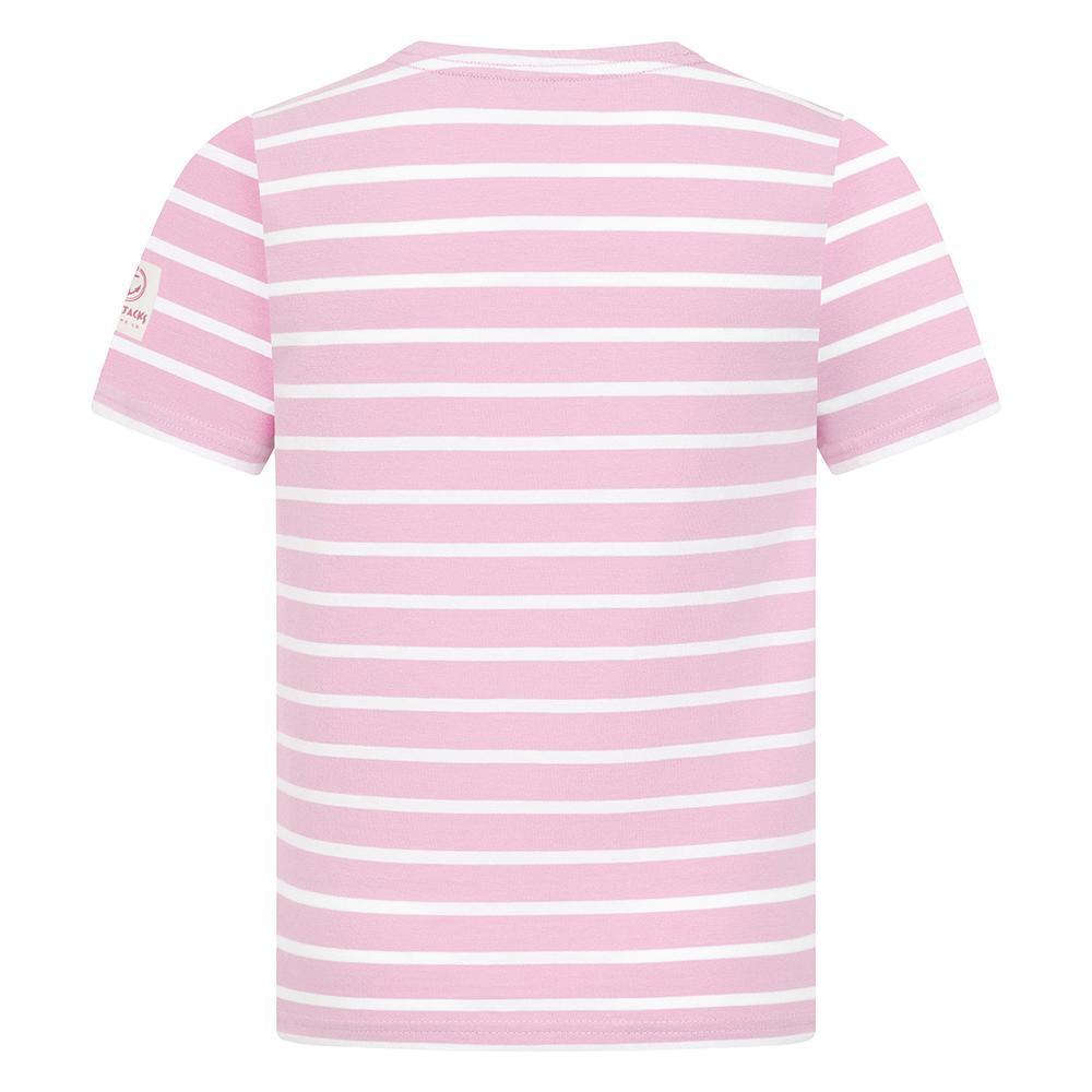 Pink - Side - Lazy Jacks Girls Breton Short-Sleeved T-Shirt