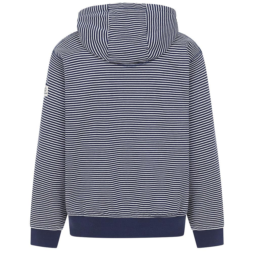 Marine - Side - Lazy Jacks Mens Striped Full Zip Hoodie