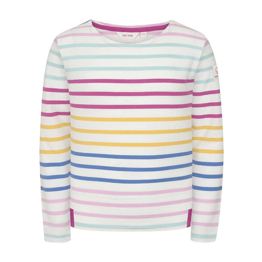 Rainbow - Front - Lazy Jacks Girls Breton Top