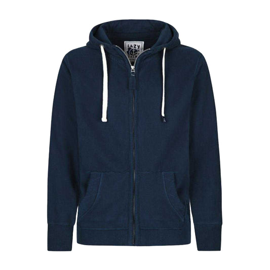 Marine - Front - Lazy Jacks Mens Drawstring Full Zip Hoodie