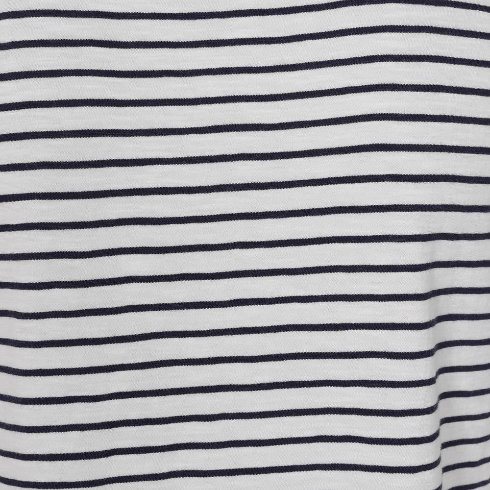 White - Lifestyle - Lazy Jacks Womens-Ladies Striped Rolled Sleeves T-Shirt