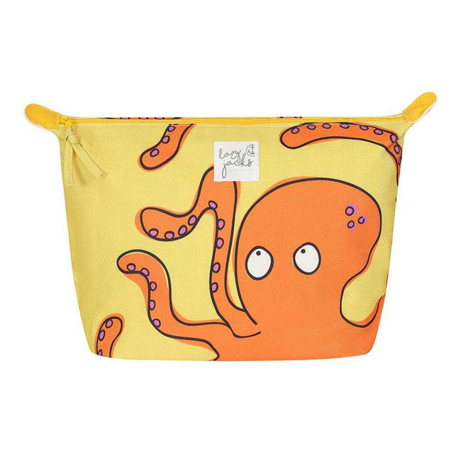 Yellow - Back - Lazy Jacks Octopus Cosmetic Bag