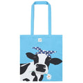 Sky-Black-White - Front - Lazy Jacks Cow Tote Bag