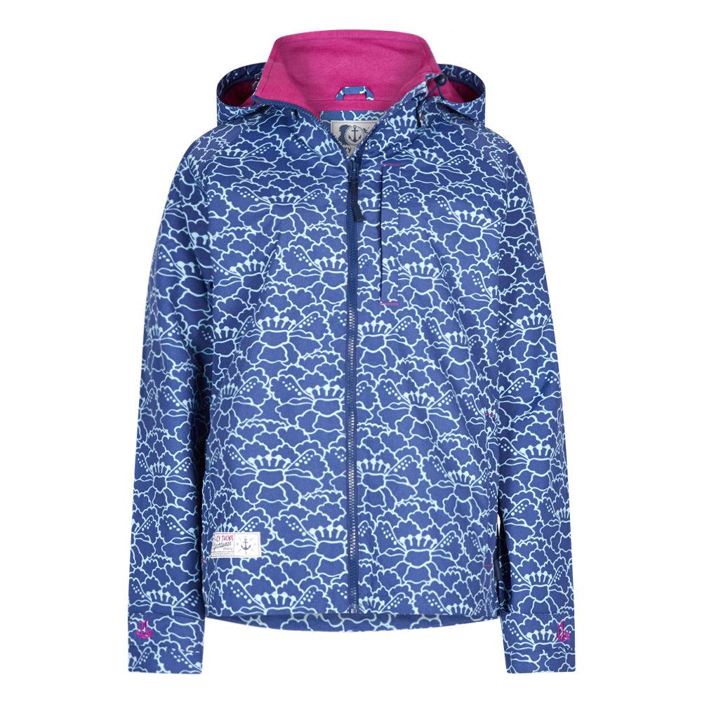 Blue-White-Pink - Side - Lazy Jacks Womens-Ladies Twilight Waterproof Jacket