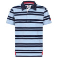 Sky - Front - Lazy Jacks Mens Striped Short-Sleeved Rugby Polo Shirt