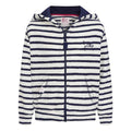 Twilight - Front - Lazy Jacks Girls Striped Textured Full Zip Hoodie