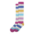Chalk-Multicoloured - Front - Lazy Jacks Childrens-Kids Fluffy Knee High Socks