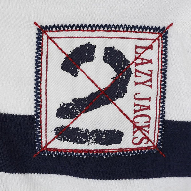 White - Pack Shot - Lazy Jacks Boys Striped Rugby Shirt