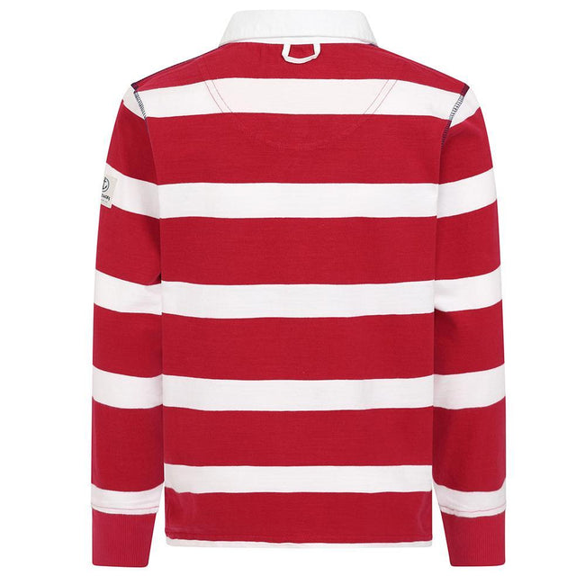 Crimson - Side - Lazy Jacks Boys Striped Rugby Shirt
