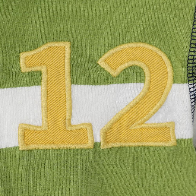 Lime - Back - Lazy Jacks Boys Striped Rugby Shirt