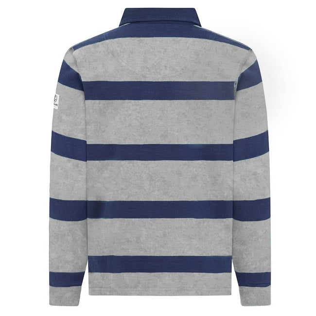 Grey Marl - Side - Lazy Jacks Boys Striped Rugby Shirt