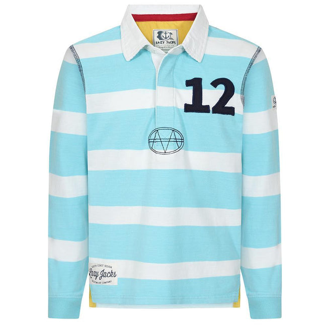 Spearmint - Front - Lazy Jacks Boys Striped Rugby Shirt