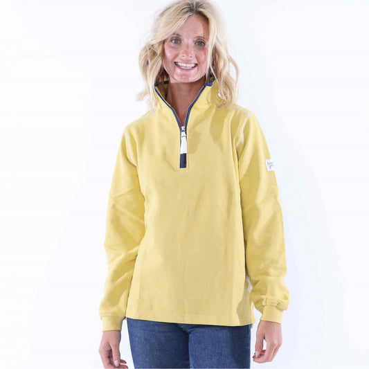 Lemon - Front - Lazy Jacks Womens-Ladies Quarter Zip Sweatshirt