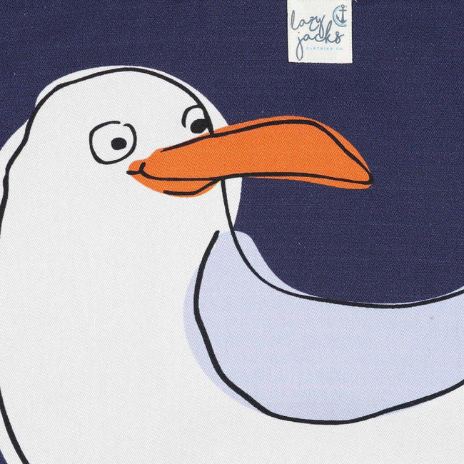 Blue - Side - Lazy Jacks Seagull Tote Bag